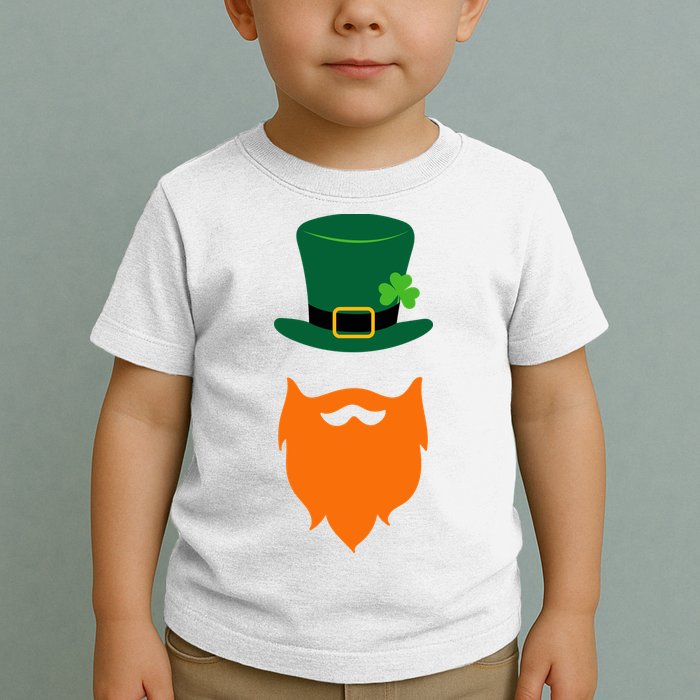 St Patrick's Day Beard Guy Funny Toddler T-Shirt