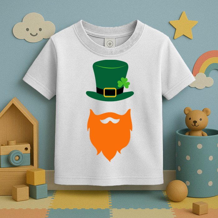 St Patrick's Day Beard Guy Funny Toddler T-Shirt