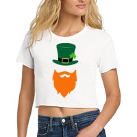 St Patrick's Day Beard Guy Funny Crop Top