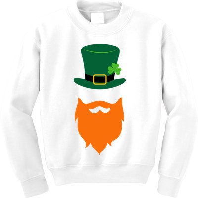 St Patrick's Day Beard Guy Funny Kids Sweatshirt