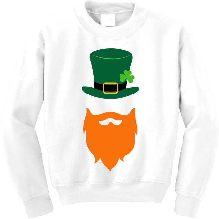 St Patrick's Day Beard Guy Funny Kids Sweatshirt