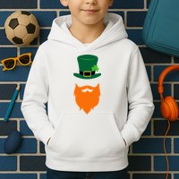 St Patrick's Day Beard Guy Funny Kids Hoodie