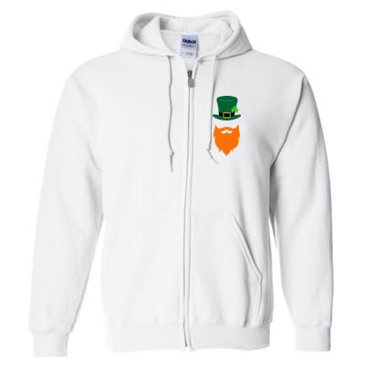 St Patrick's Day Beard Guy Funny Full Zip Hoodie