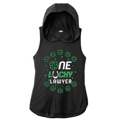 St Patricks Day Prek Kinder One Lucky Lawyer Gift Ladies PosiCharge Tri-Blend Wicking Draft Hoodie Tank