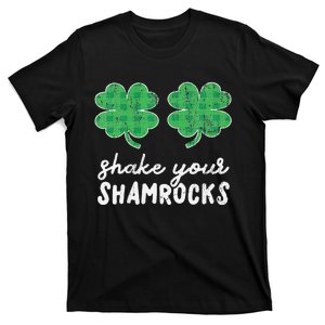 St Patrick's Day Shake Your Shamrocks Buffalo Plaid Clover T-Shirt