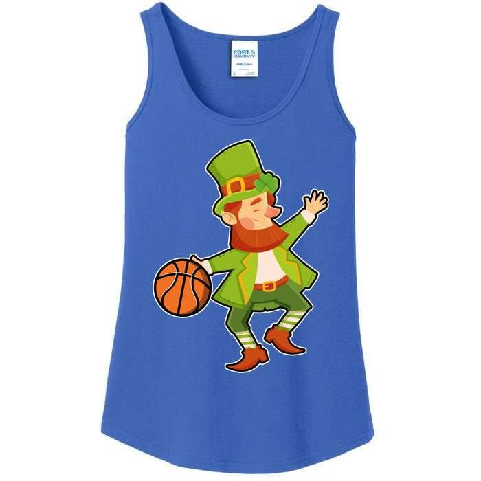 St Patricks Day Basketball Leprechaun Basketball Gift Ladies Essential Tank