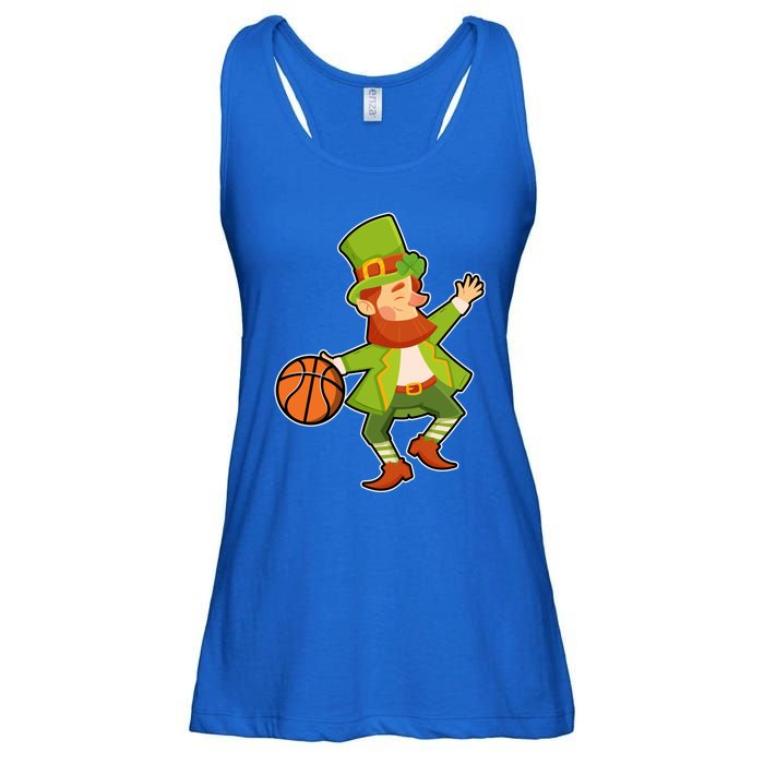 St Patricks Day Basketball Leprechaun Basketball Gift Ladies Essential Flowy Tank