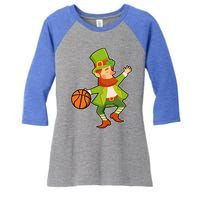 St Patricks Day Basketball Leprechaun Basketball Gift Women's Tri-Blend 3/4-Sleeve Raglan Shirt