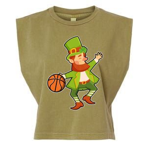 St Patricks Day Basketball Leprechaun Basketball Gift Garment-Dyed Women's Muscle Tee