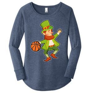 St Patricks Day Basketball Leprechaun Basketball Gift Women's Perfect Tri Tunic Long Sleeve Shirt