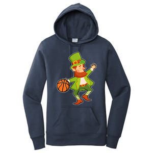 St Patricks Day Basketball Leprechaun Basketball Gift Women's Pullover Hoodie