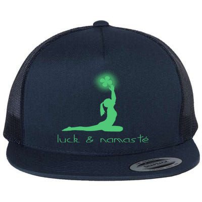 St Patricks Day Cute Gift Luck And Namaste Cool Gift Flat Bill Trucker Hat