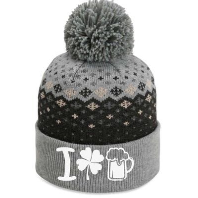 Saint Patrick's Day I Love Beer Funny The Baniff Cuffed Pom Beanie