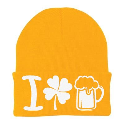 Saint Patrick's Day I Love Beer Funny Knit Cap Winter Beanie