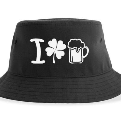 Saint Patrick's Day I Love Beer Funny Sustainable Bucket Hat