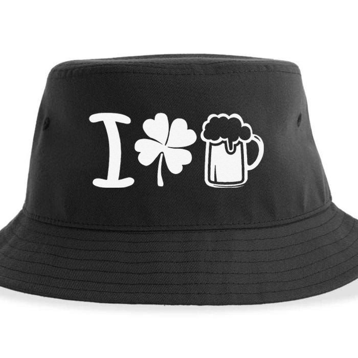 Saint Patrick's Day I Love Beer Funny Sustainable Bucket Hat