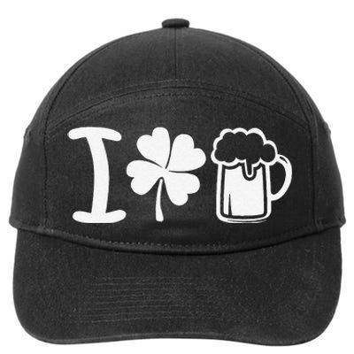 Saint Patrick's Day I Love Beer Funny 7-Panel Snapback Hat