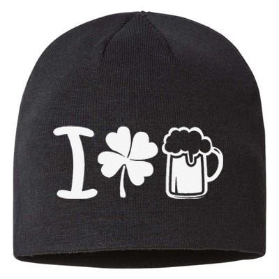 Saint Patrick's Day I Love Beer Funny Sustainable Beanie