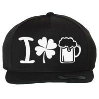 Saint Patrick's Day I Love Beer Funny Wool Snapback Cap