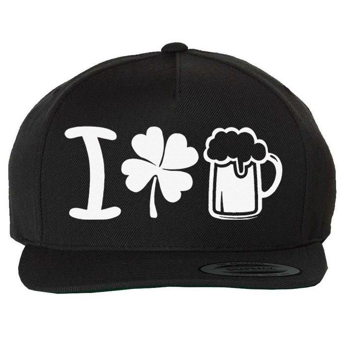 Saint Patrick's Day I Love Beer Funny Wool Snapback Cap