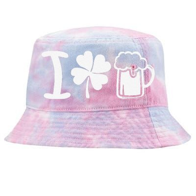 Saint Patrick's Day I Love Beer Funny Tie-Dyed Bucket Hat