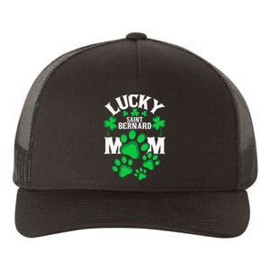 St Patrick's Day Lucky Saint Bernard Dog Mom Yupoong Adult 5-Panel Trucker Hat