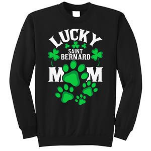 St Patrick's Day Lucky Saint Bernard Dog Mom Sweatshirt