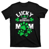 St Patrick's Day Lucky Saint Bernard Dog Mom T-Shirt