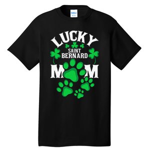 St Patrick's Day Lucky Saint Bernard Dog Mom Tall T-Shirt