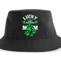 St Patrick's Day Lucky Saint Bernard Dog Mom Sustainable Bucket Hat