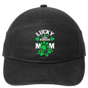 St Patrick's Day Lucky Saint Bernard Dog Mom 7-Panel Snapback Hat