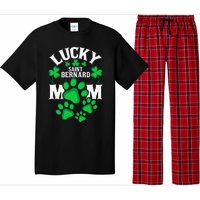 St Patrick's Day Lucky Saint Bernard Dog Mom Pajama Set