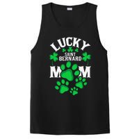 St Patrick's Day Lucky Saint Bernard Dog Mom PosiCharge Competitor Tank