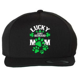 St Patrick's Day Lucky Saint Bernard Dog Mom Wool Snapback Cap