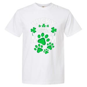 St Patrick's Day Lucky Saint Bernard Dog Mom Garment-Dyed Heavyweight T-Shirt