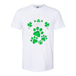 St Patrick's Day Lucky Saint Bernard Dog Mom Softstyle CVC T-Shirt