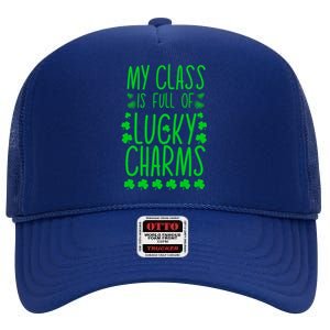 St Patrick's Day My Class Is Full Of Little Lucky Cool Gift High Crown Mesh Back Trucker Hat