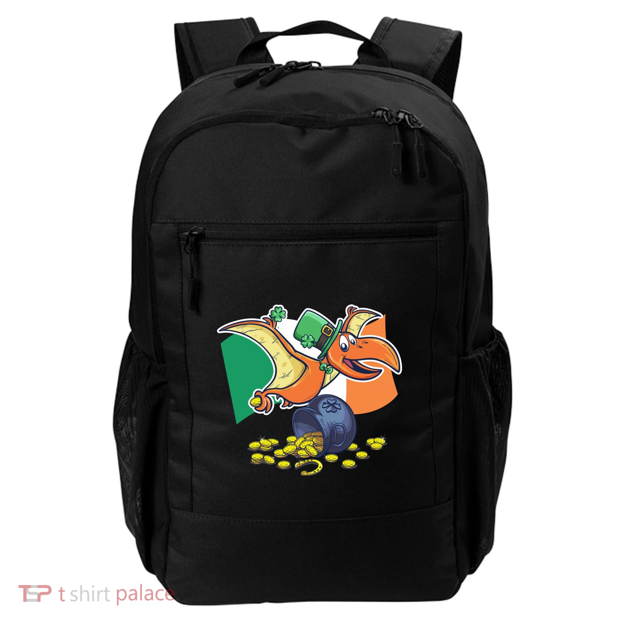 St Patricks Day Pterodactyl Dinosaur Funny Gift Dinos Cool Gift Daily Commute Backpack