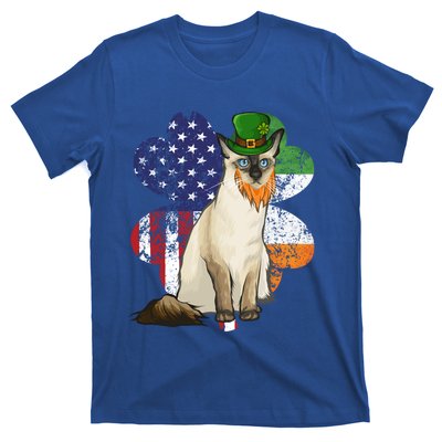 St Patricks Day Irish American Flag Balinesegiftjavanese Cat Great Gift T-Shirt