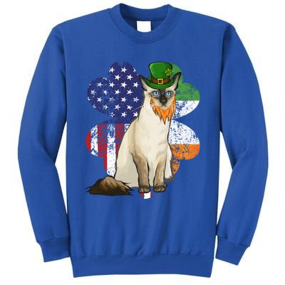 St Patricks Day Irish American Flag Balinesegiftjavanese Cat Great Gift Tall Sweatshirt