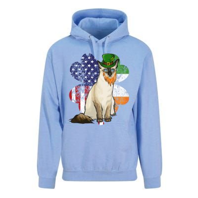 St Patricks Day Irish American Flag Balinesegiftjavanese Cat Great Gift Unisex Surf Hoodie