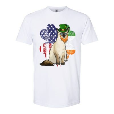 St Patricks Day Irish American Flag Balinesegiftjavanese Cat Great Gift Softstyle® CVC T-Shirt