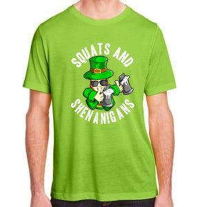 St Patricks Day Squats And Shenanigans Leprechaun Workout Gift Adult ChromaSoft Performance T-Shirt