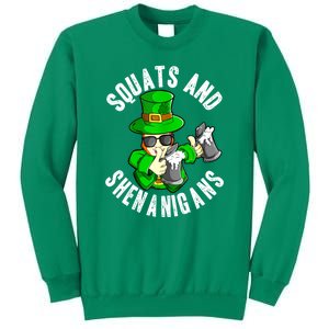 St Patricks Day Squats And Shenanigans Leprechaun Workout Gift Sweatshirt