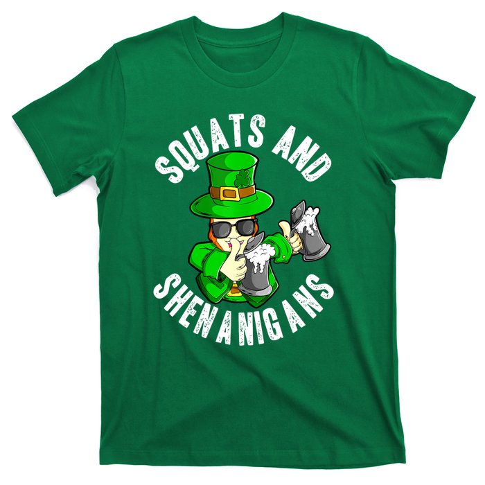 St Patricks Day Squats And Shenanigans Leprechaun Workout Gift T-Shirt