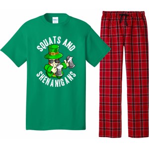 St Patricks Day Squats And Shenanigans Leprechaun Workout Gift Pajama Set