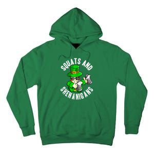 St Patricks Day Squats And Shenanigans Leprechaun Workout Gift Tall Hoodie