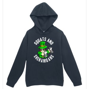 St Patricks Day Squats And Shenanigans Leprechaun Workout Gift Urban Pullover Hoodie