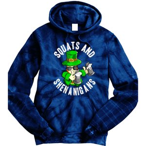 St Patricks Day Squats And Shenanigans Leprechaun Workout Gift Tie Dye Hoodie