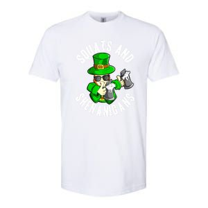 St Patricks Day Squats And Shenanigans Leprechaun Workout Gift Softstyle CVC T-Shirt